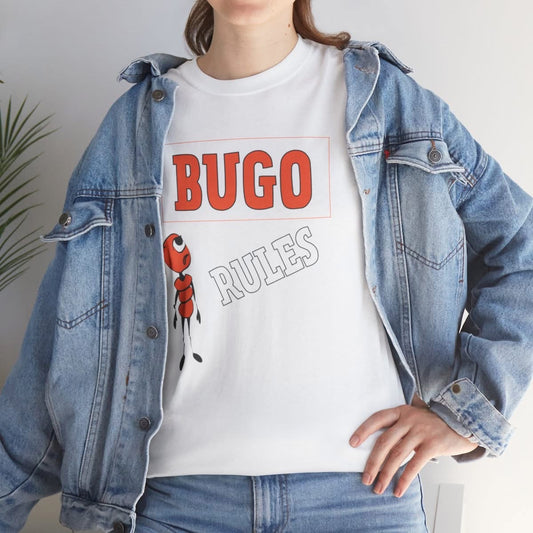 Unisex Cotton Crew Tee - Bugo Rules Graphic T-shirt, Funny Insect Tee, Casual Wear, Gift for Bug Lovers, Nature Enthusiast Apparel