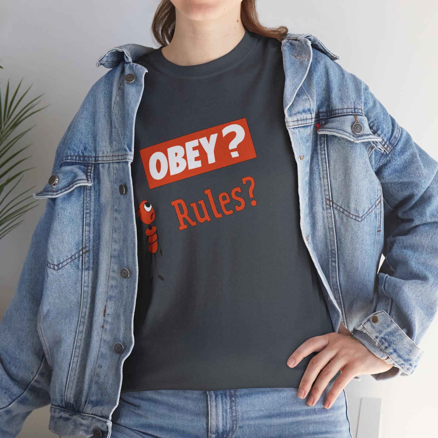 Obey Rules? Unisex Heavy Cotton Tee - Casual Statement T-Shirt for Everyday Wear