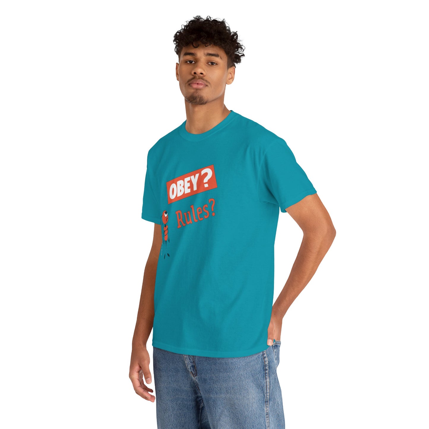 Obey Rules? Unisex Heavy Cotton Tee - Casual Statement T-Shirt for Everyday Wear