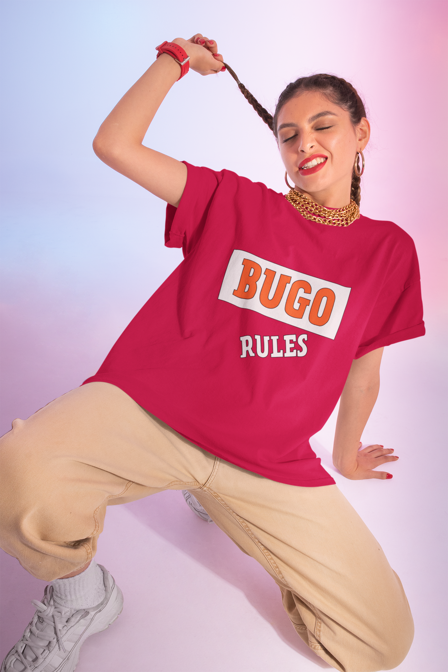 Bugo Rules Unisex Cotton Crew Tee - Fun Graphic T-Shirt, Casual Wear, Gift for Friends, Everyday Comfort, Statement Style