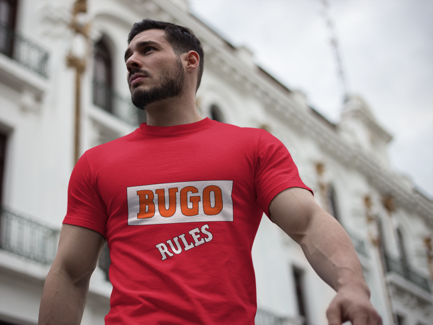 Bugo Rules Unisex Cotton Crew Tee - Fun Graphic T-Shirt, Casual Wear, Gift for Friends, Everyday Comfort, Statement Style