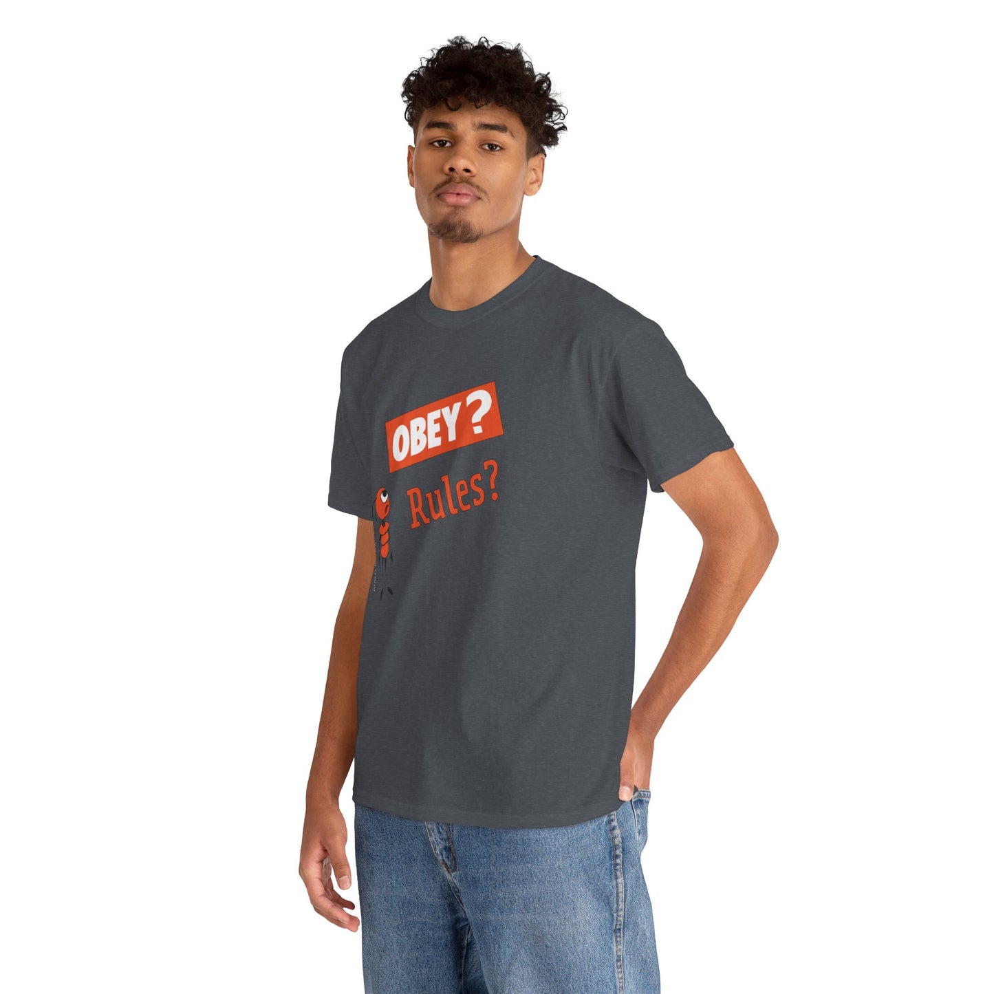 Obey Rules? Unisex Heavy Cotton Tee - Casual Statement T-Shirt for Everyday Wear